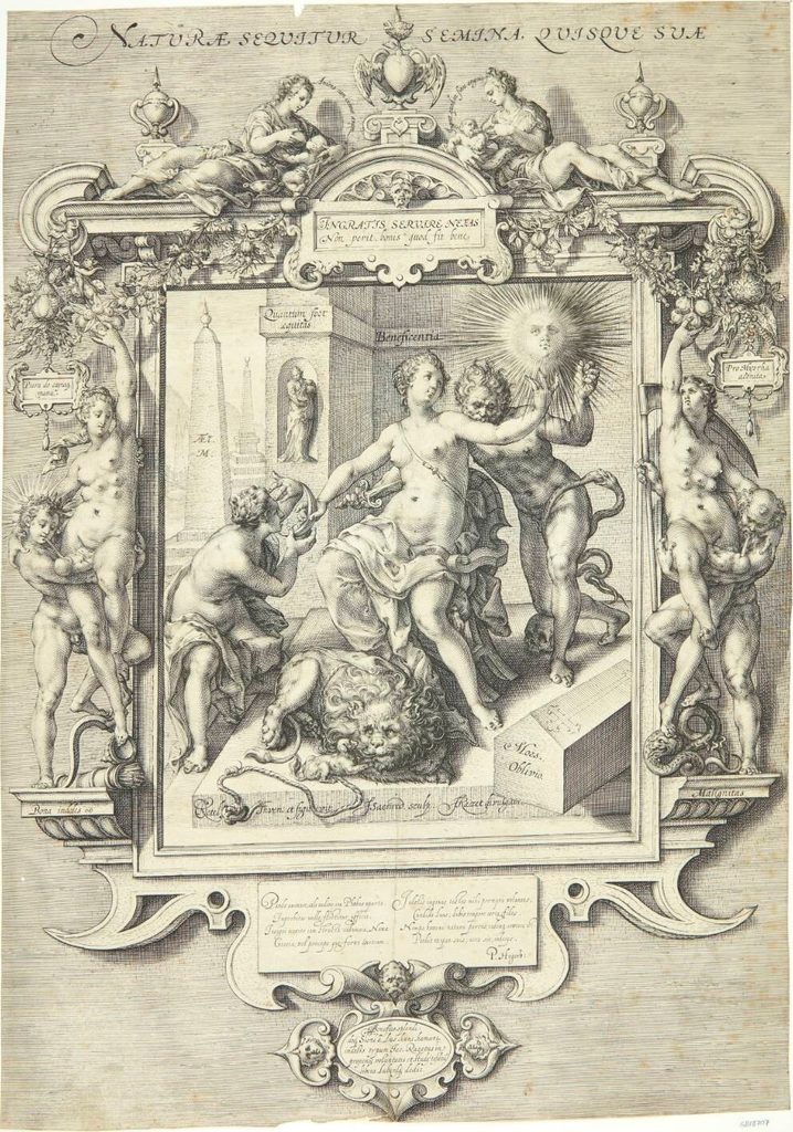 Allegori over den gode og den onde natur by Jan Saenredam