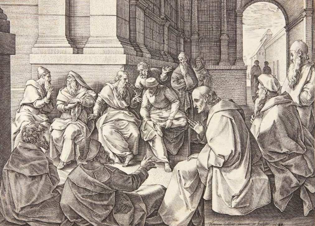 Boaz og de ti ældre by Hendrick Goltzius