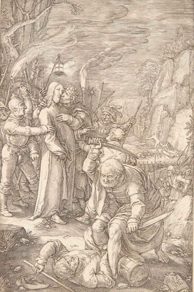 Judas' forræderi by Hendrick Goltzius