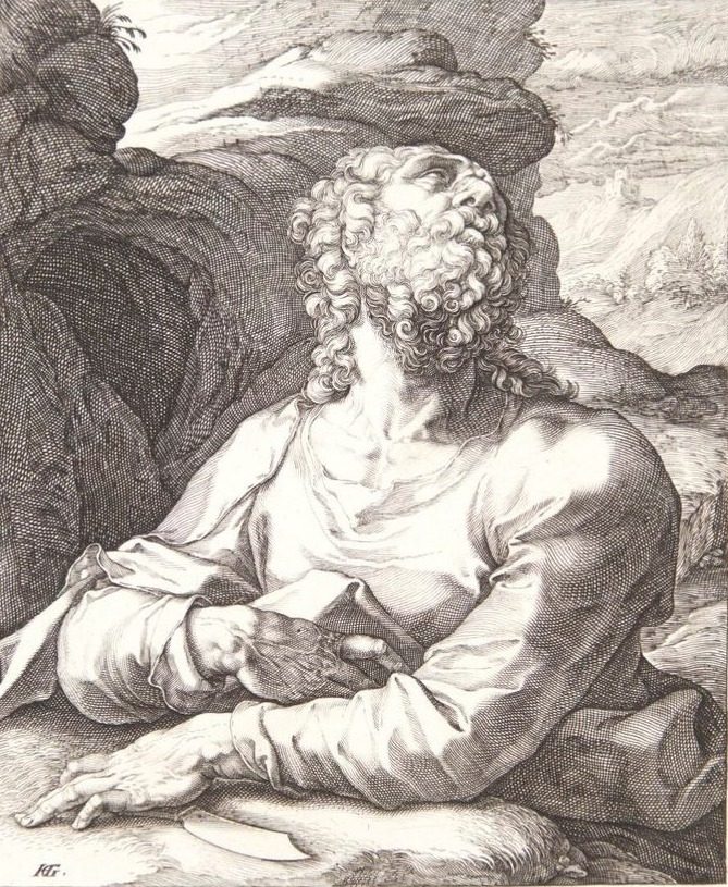 Apostlen Bartholomæus by Hendrick Goltzius