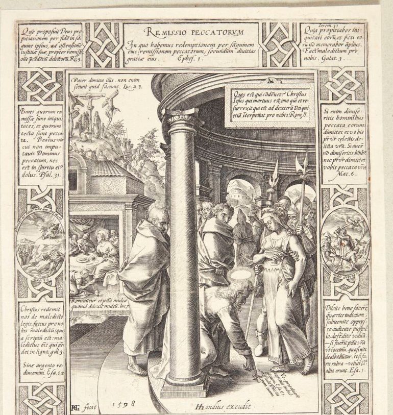 Syndernes forladelse by Hendrick Goltzius