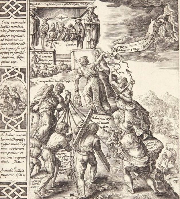 Menneskets søgen efter himmerriget by Hendrick Goltzius