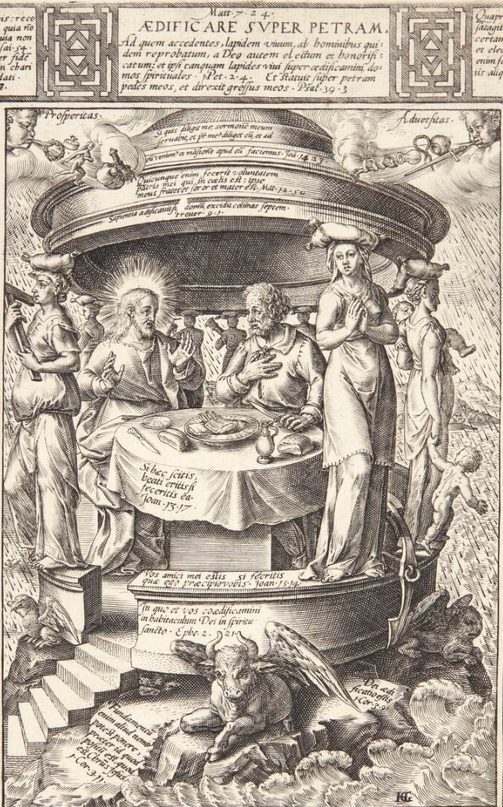 Huset bygget på klippen by Hendrick Goltzius