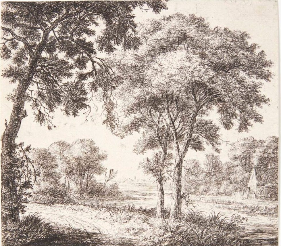 Hus på en flodbred by Anthonie Waterloo
