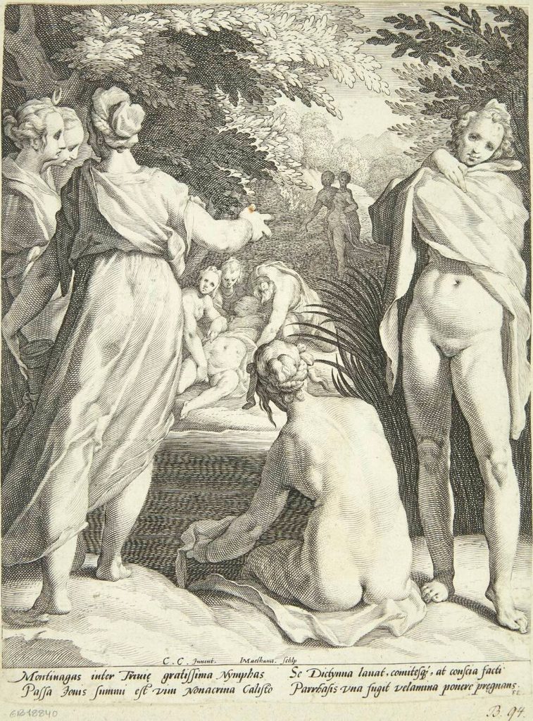 Diana opdager Callistos graviditet by Jacob Matham