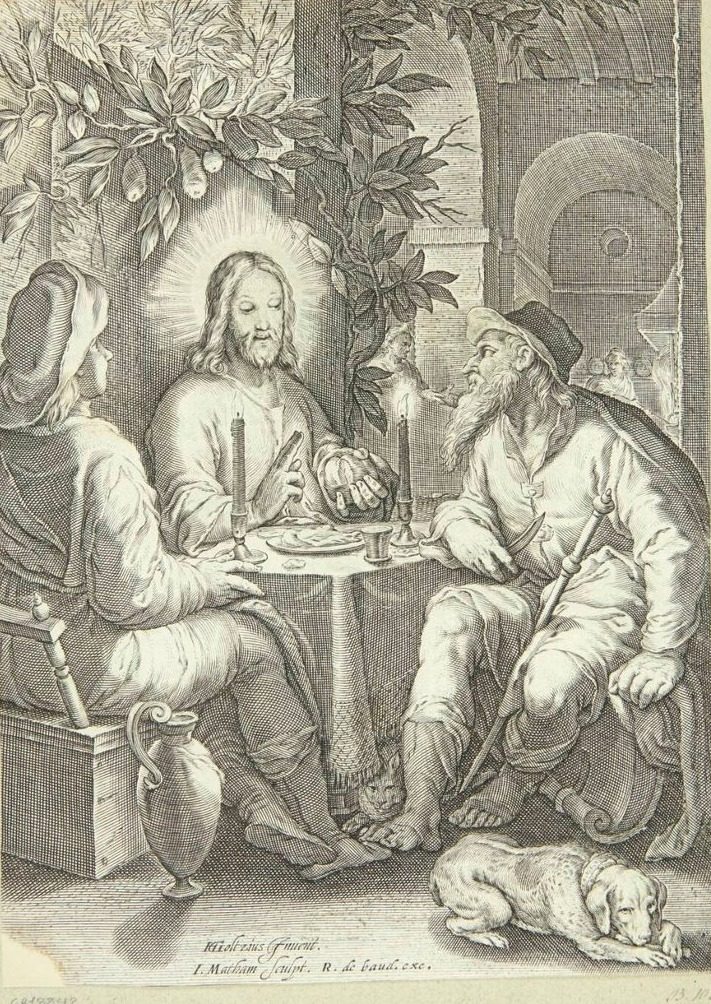 Jesus i Emmaus by Jacob Matham