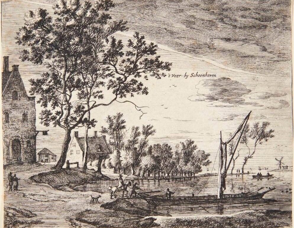 Færgen ved Schoonhoven by Roelant Roghman