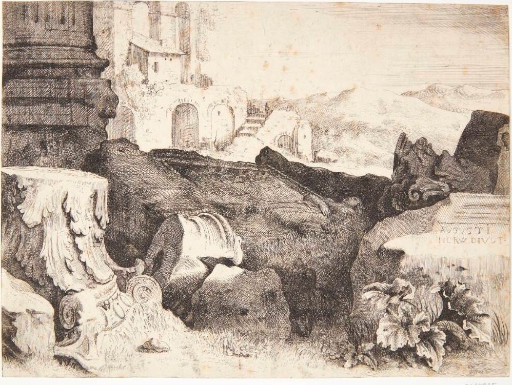 Titelblad til "Romerske ruiner" by Jan Gerritsz van Bronchorst