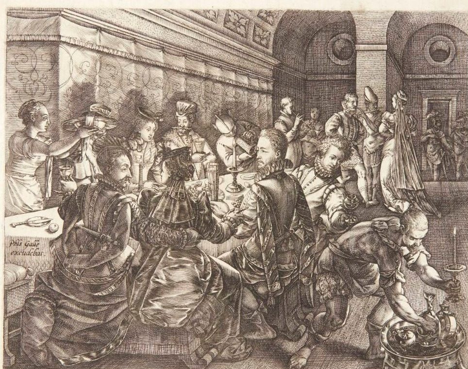 Tarquinius Collatinus' banket by Hendrick Goltzius