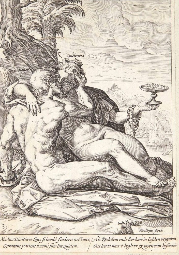 Ære og velstand by Hendrick Goltzius
