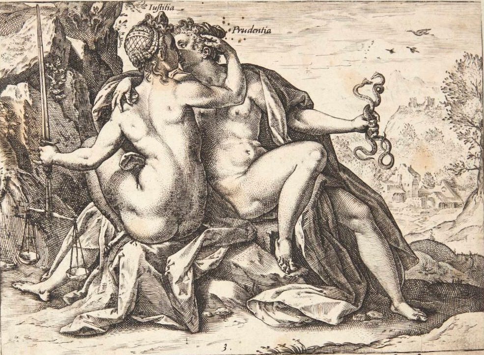 Ret og fornuft by Hendrick Goltzius