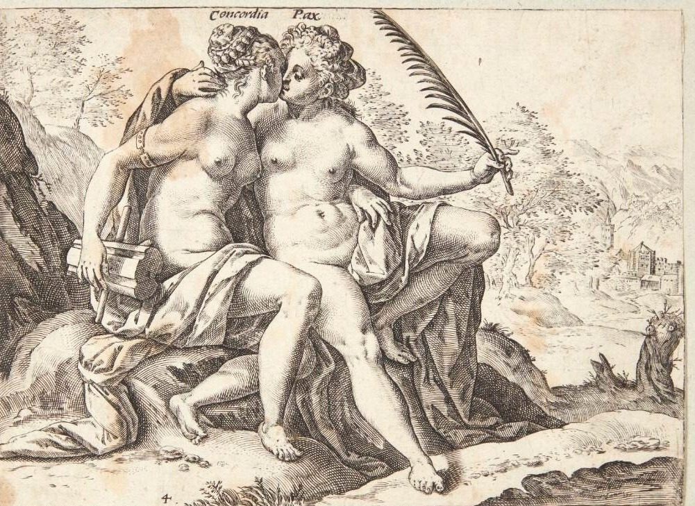 Harmoni og fred by Hendrick Goltzius