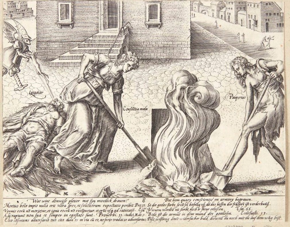 De stridende parters endeligt by Hendrick Goltzius