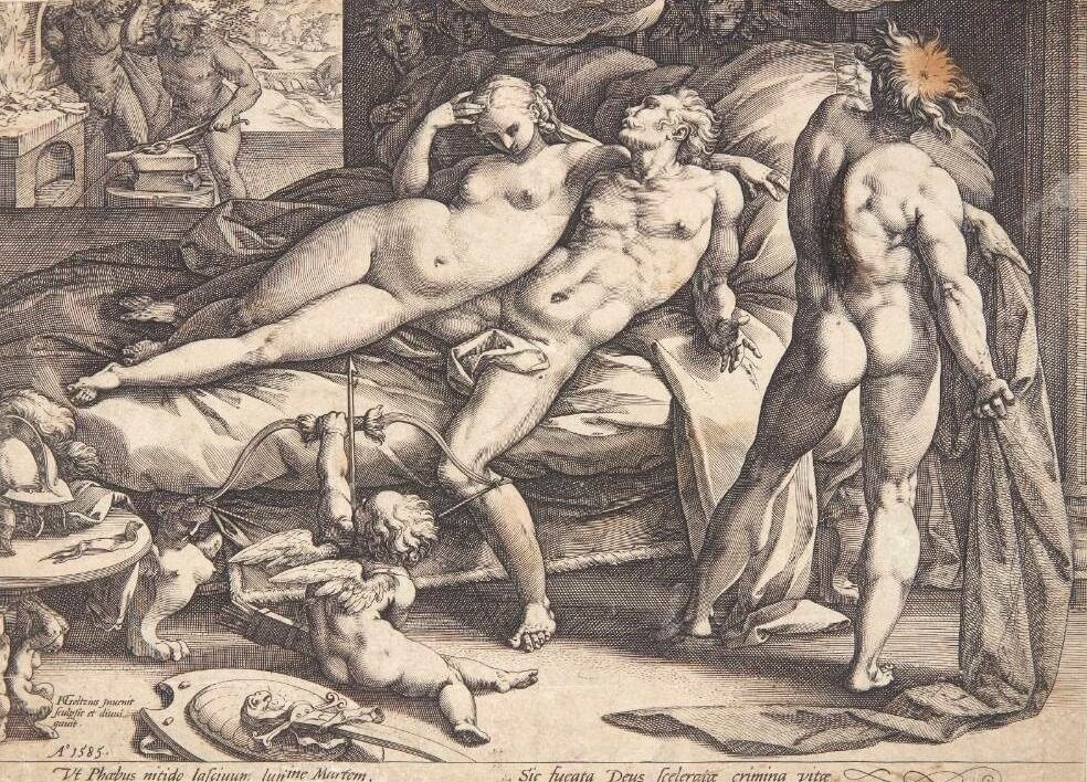 Mars og Venus overraskes af Vulkan by Hendrick Goltzius