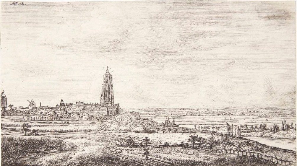 Udsigt over Rhinen by Anthonie Waterloo