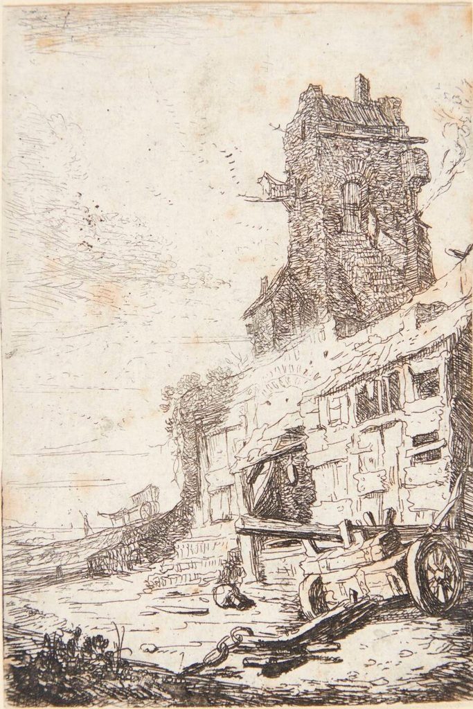 Forfaldent hus by Bartholomeus Breenbergh