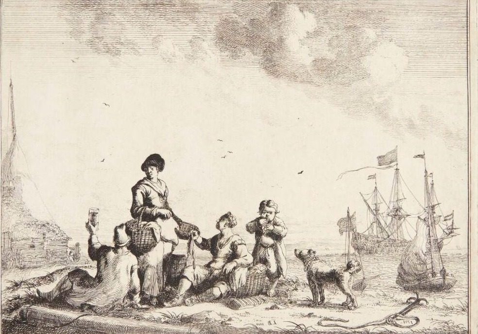 Udflugt ved havet by Ludolf Bakhuizen