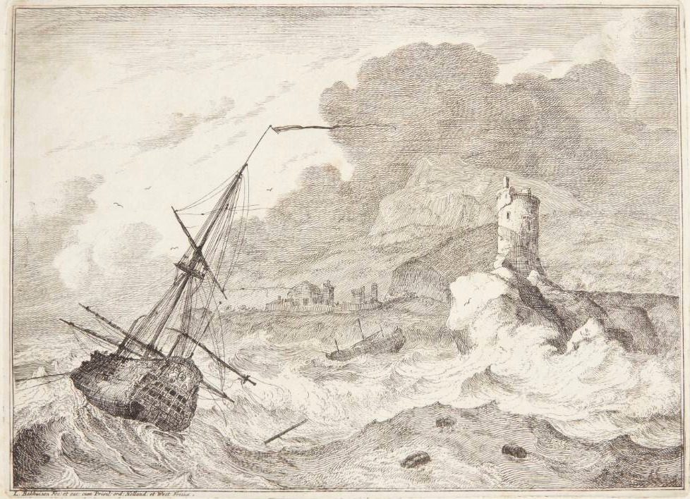Skib i høj sø by Ludolf Bakhuizen
