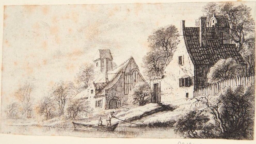 Landsbyen på flodbreden by Gillis Neyts