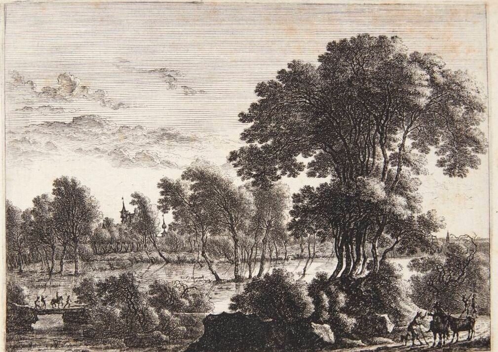 Landskab med en rytter og en vandrer by Gillis Neyts