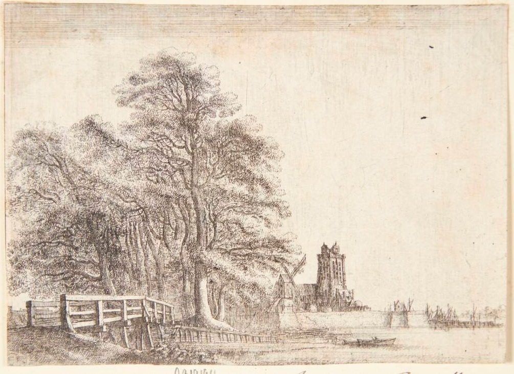 Landskab med udsigt over Dordrecht by Gillis Neyts