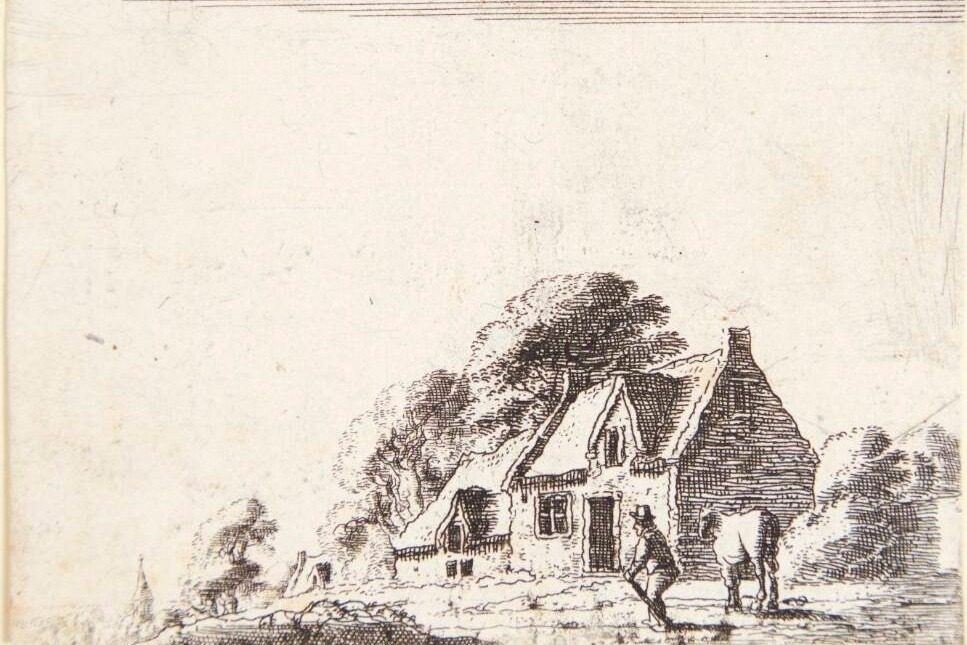 Landskab med bondehus by Gillis Neyts