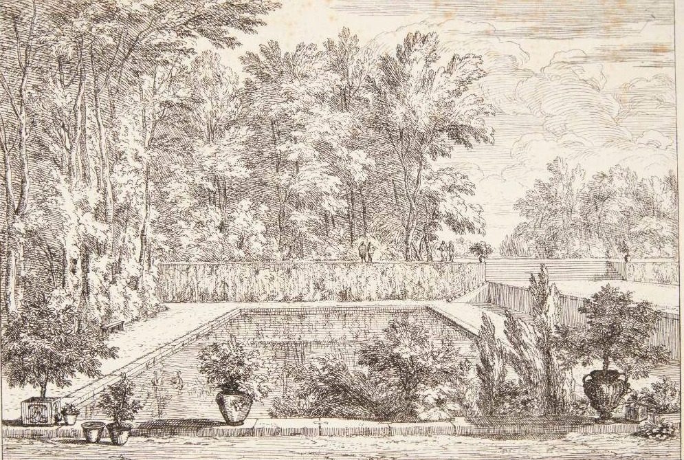 Haveanlæg med bassin by Abraham Genoels