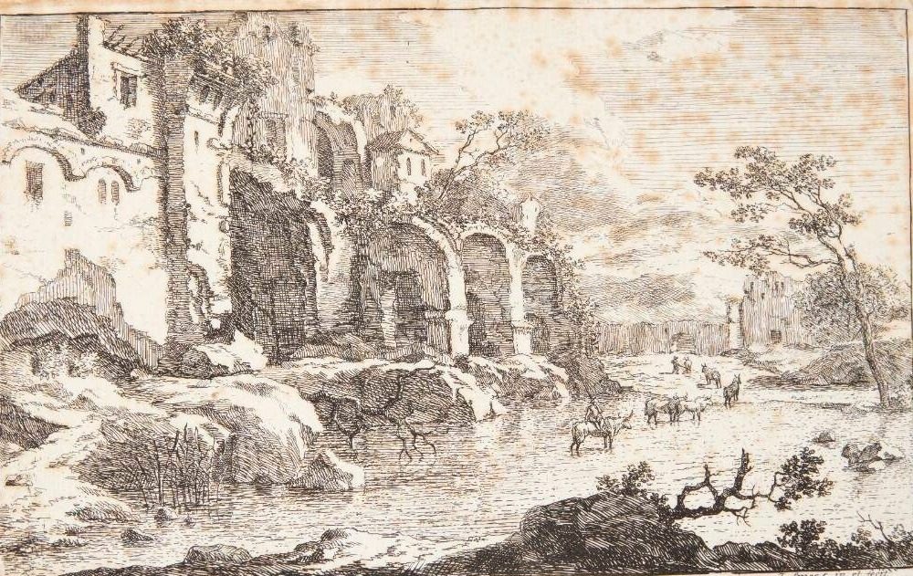 Forfaldne huse ved en flodseng by Jan Smees