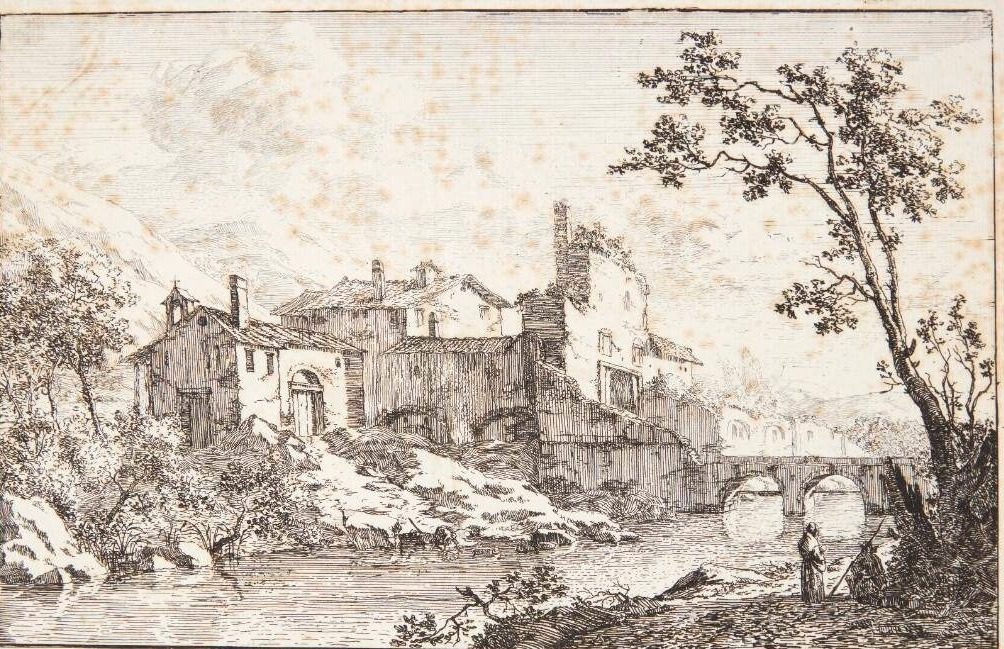 Hus på en flodbred by Jan Smees