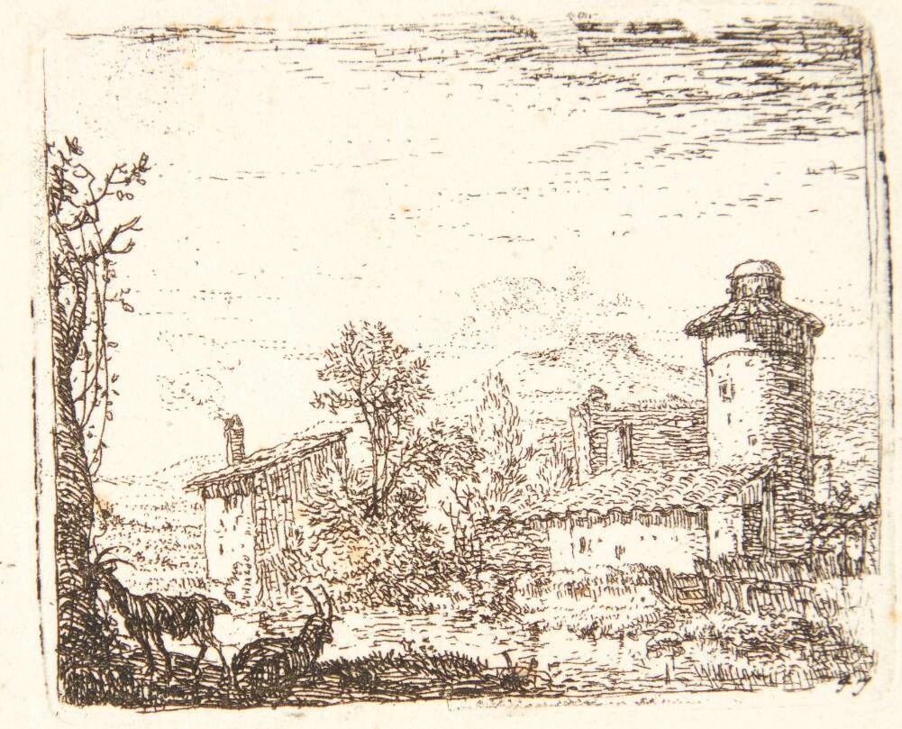 Lille landskab med to geder by Karel Du Jardin