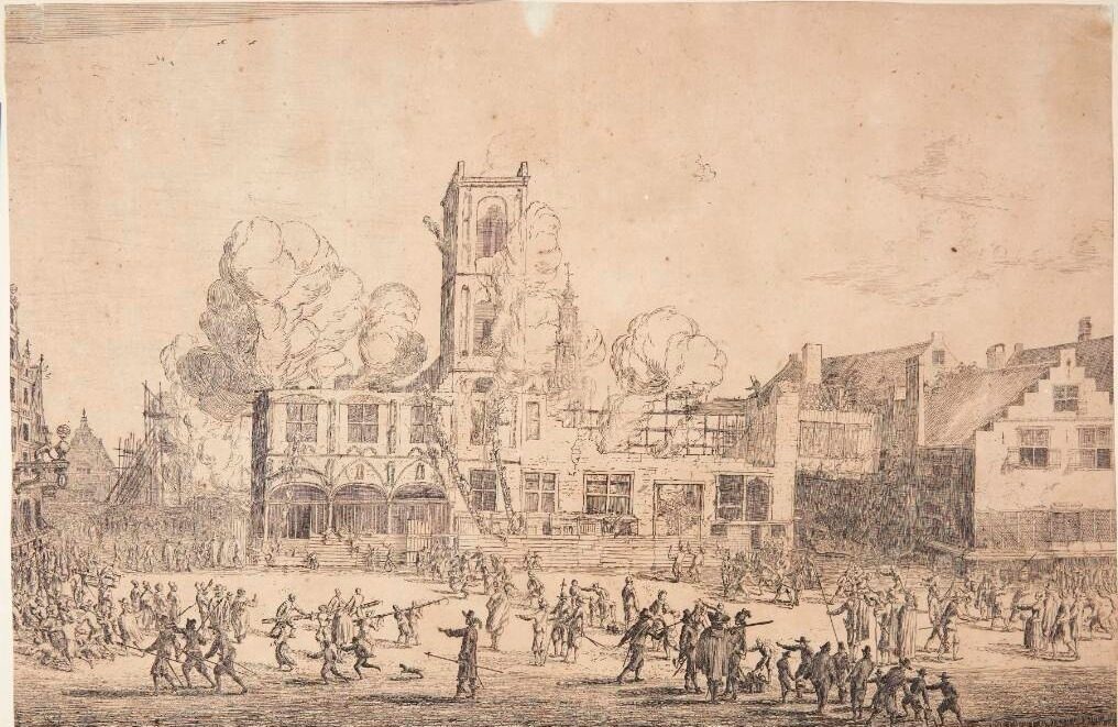 Branden i det game rådhus i Amsterdam by Reinier Zeeman