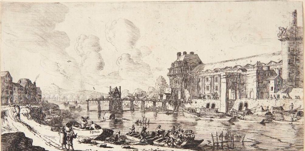 Udsigt over Louvre og Tuilerierne. Titelblad til "Udsigter fra Paris og omegn" by Reinier Zeeman