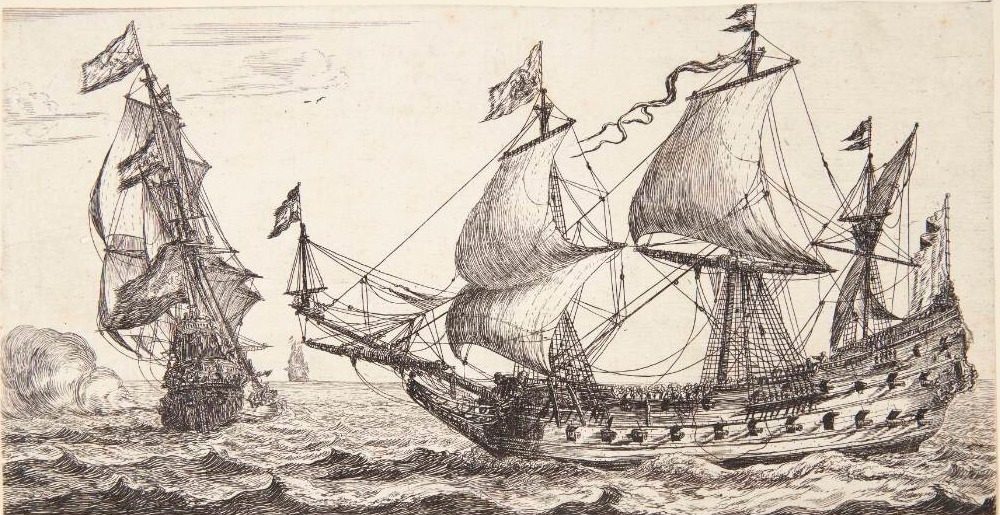To hollandske fregatter by Reinier Zeeman