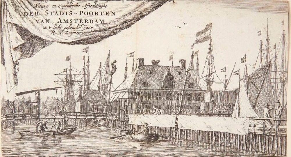 Amsterdams stadsherberg. Titelblad til "Amsterdams byporte" by Reinier Zeeman