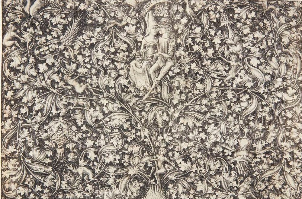 Ornament med to elskende by Israhel van Meckenem