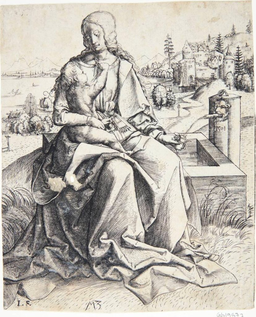 Jomfru Maria ved fontænen by Monogrammist MZ