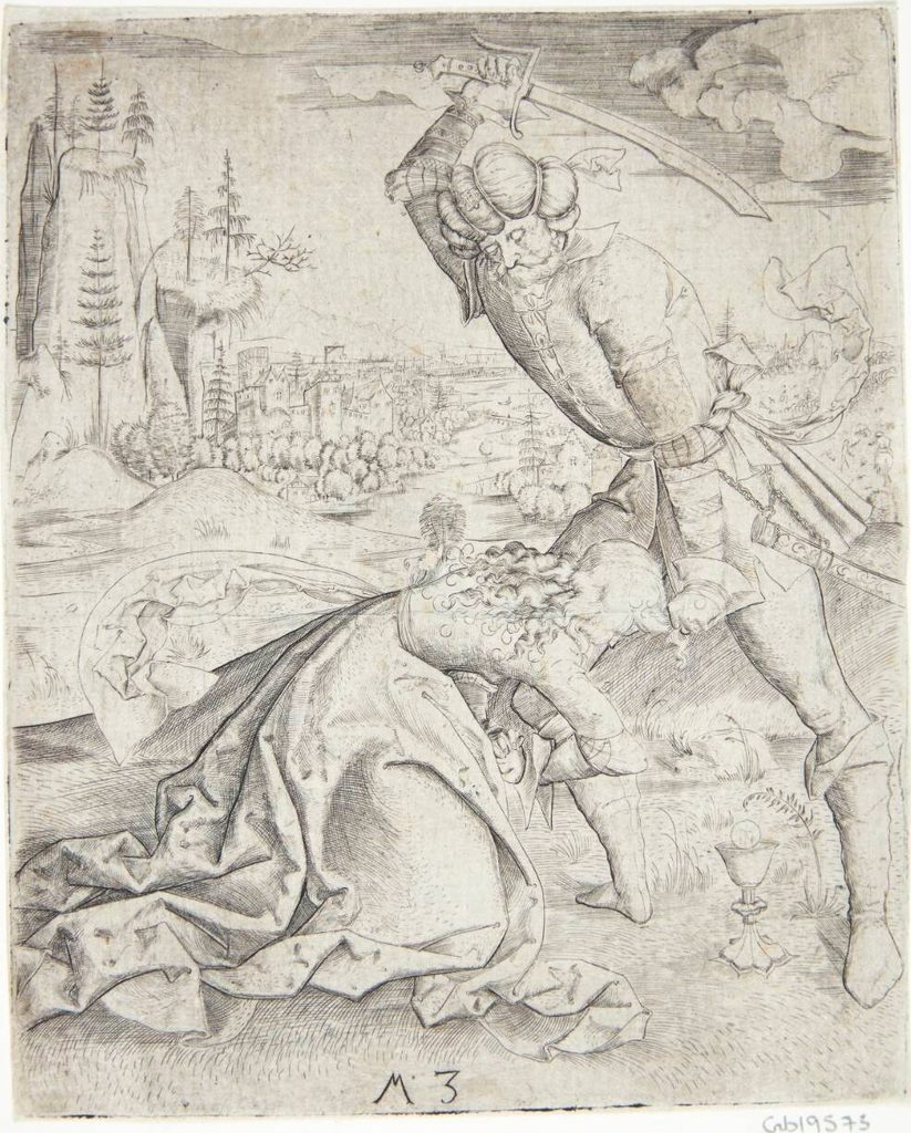 Den hellige Barbaras martyrium by Monogrammist MZ
