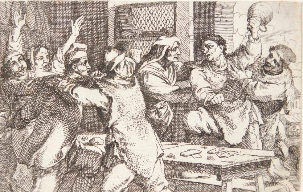 Bønder i slagsmål by Jan Baptist de Wael