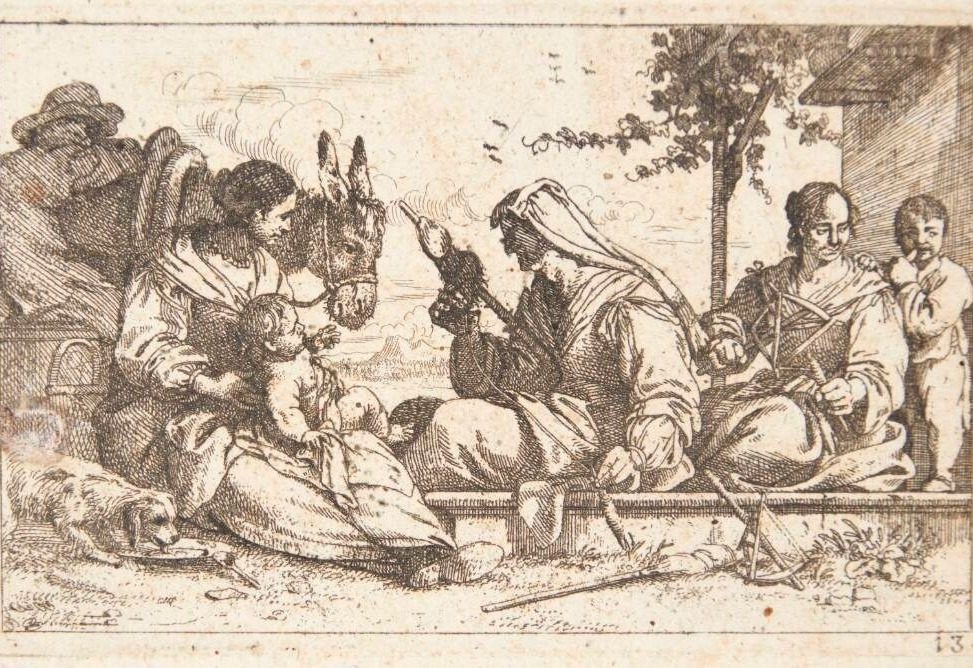 Spindende kvinder by Jan Baptist de Wael