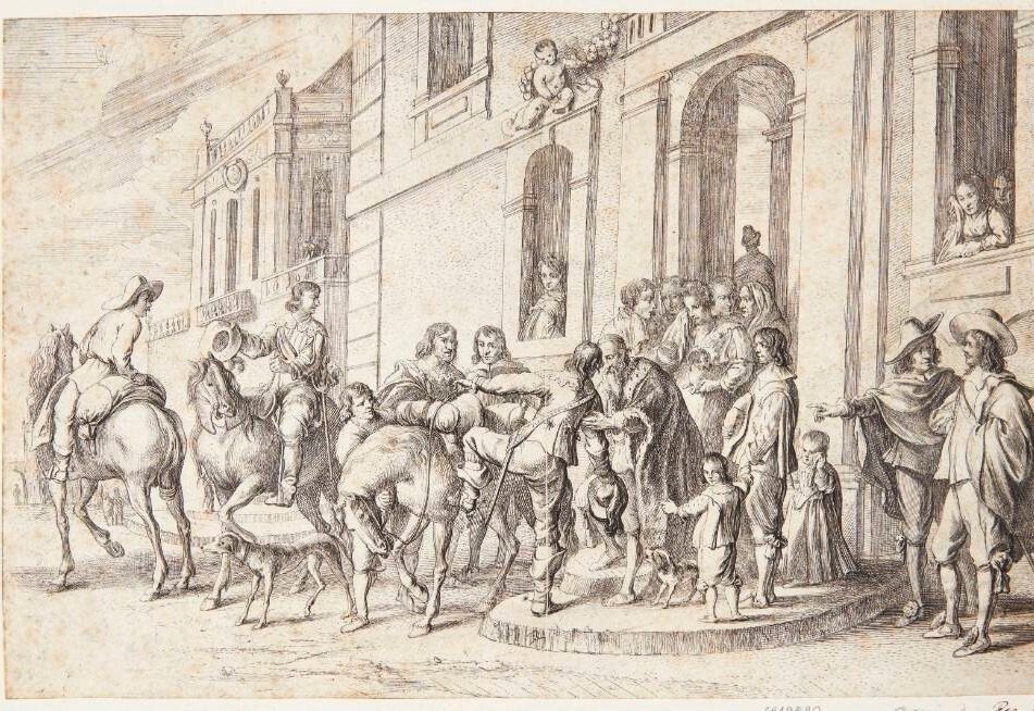 Den fortabte søn forlader sin faders hus by Cornelis de Wael