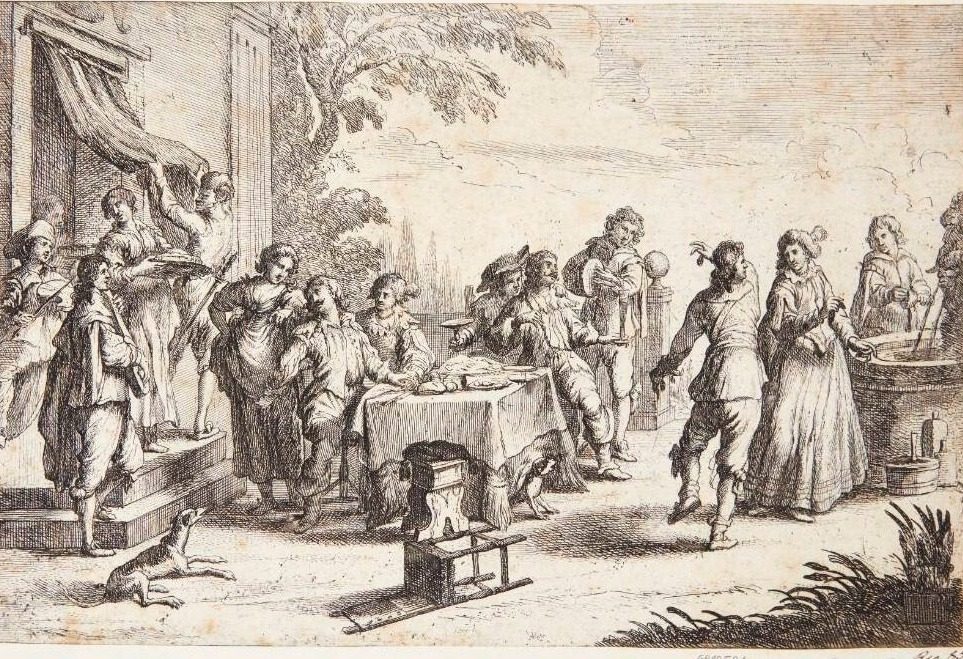 Den fortabte søn fester med skøgerne by Cornelis de Wael