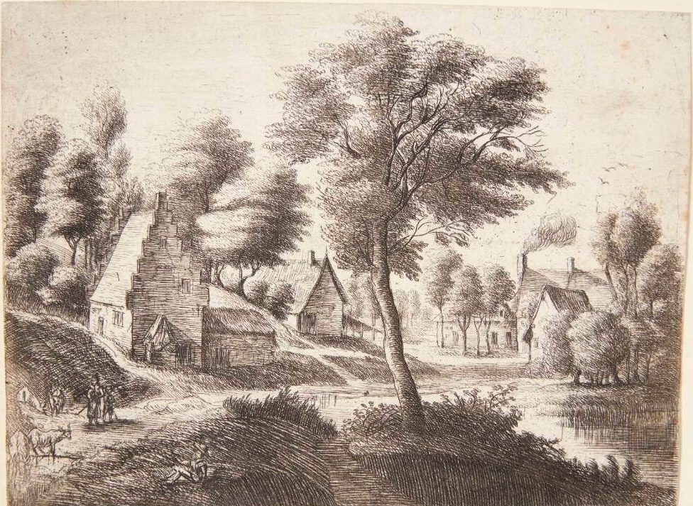 En hyrde med fire køer by Jean Baptiste Bonnecroy