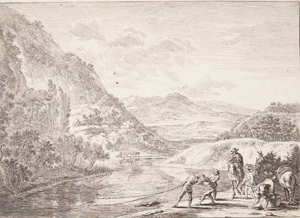 Fiskere ved Tiberen nær Monte Soratte by Jan Both