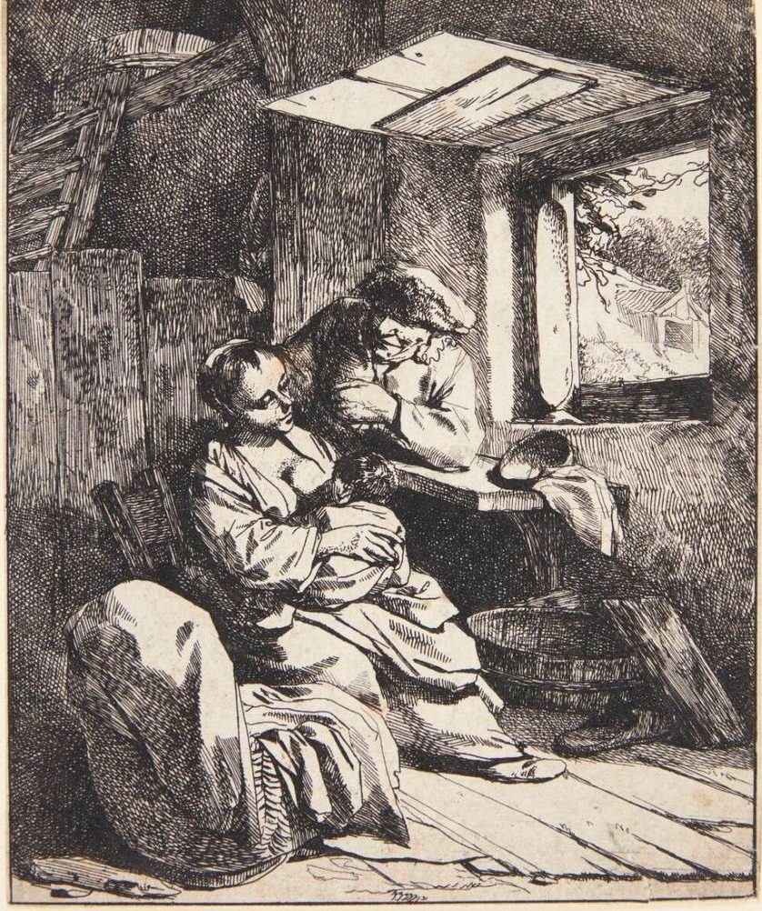 En ung mor med sit barn by Cornelis Pietersz Bega