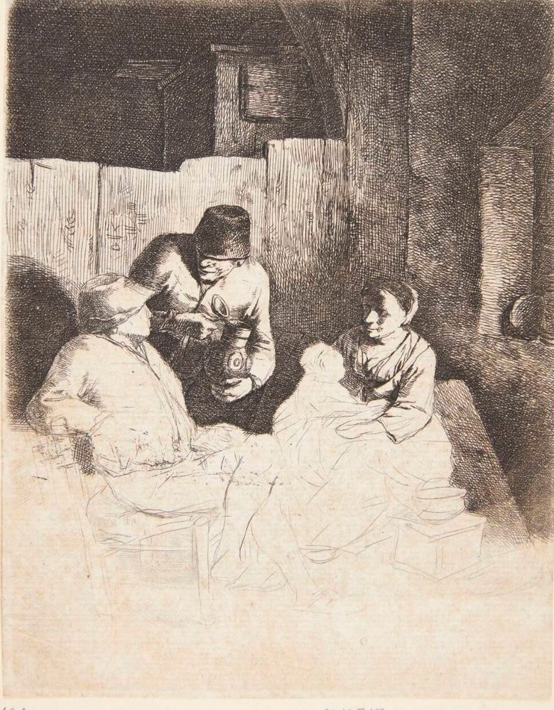 En mor med sit barn i en krostue by Cornelis Pietersz Bega
