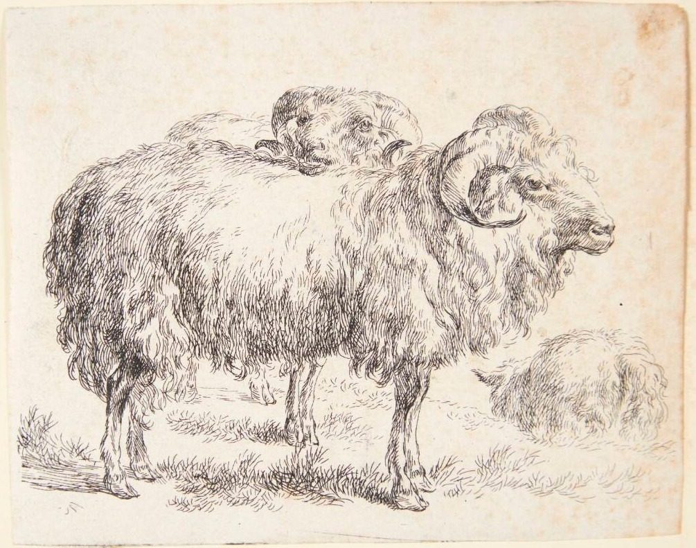 To væddere by Nicolaes Berchem
