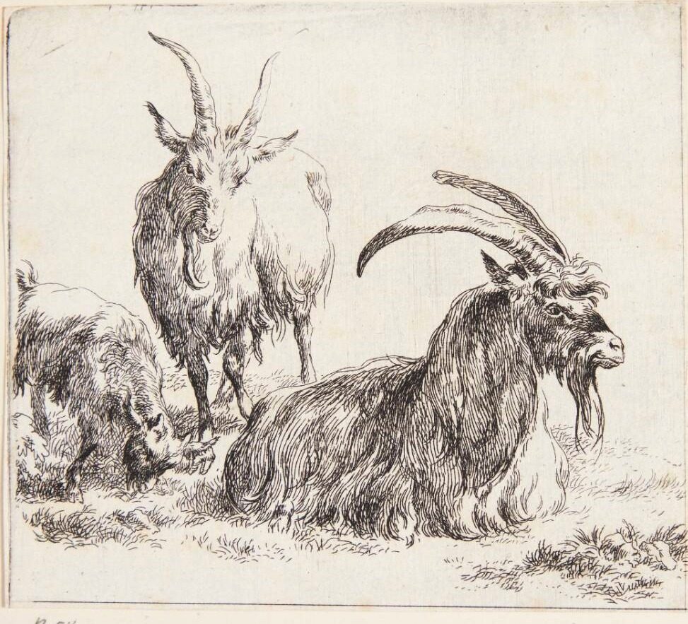 To geder og et kid by Nicolaes Berchem