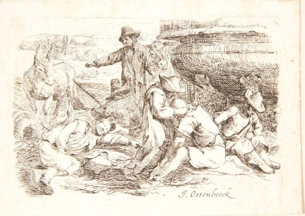 Seks tiggere ved en fontæne by Ossenbeeck, Jan van