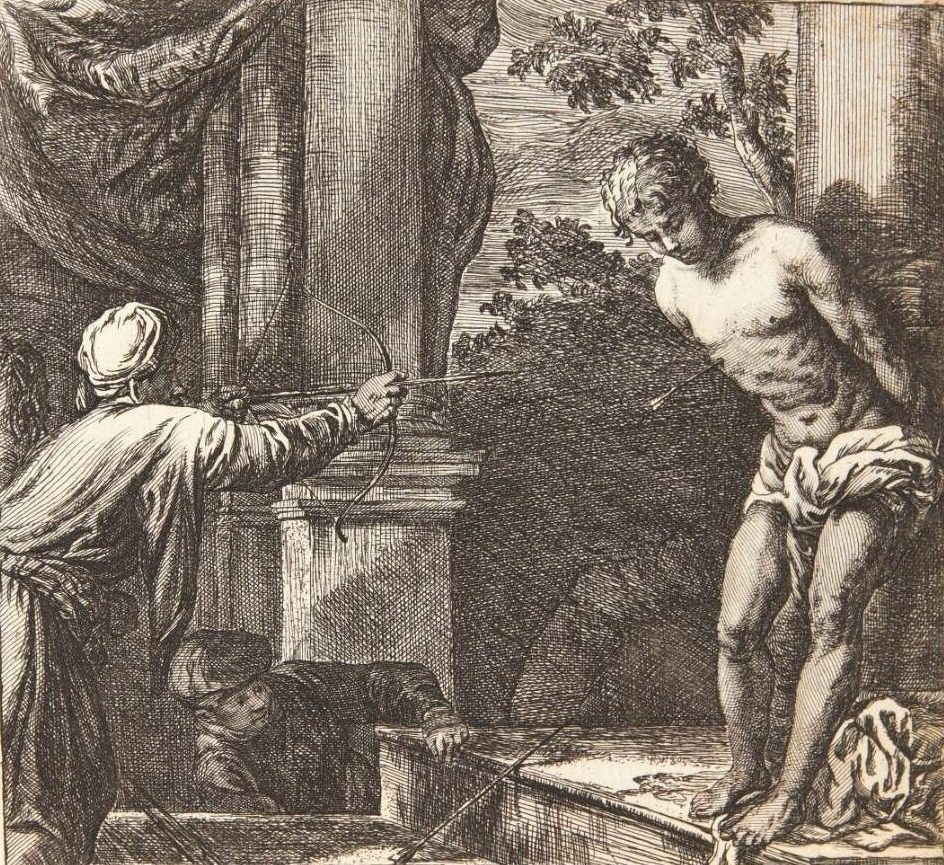 Den hellige Sebastians martyrium by Ossenbeeck, Jan van