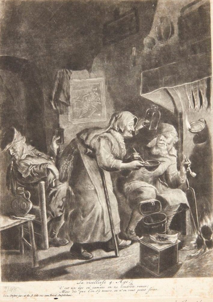 Alderdom by Cornelis Dusart